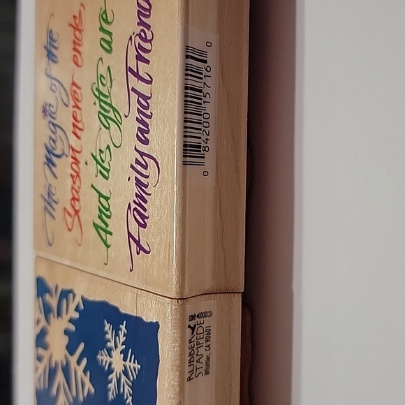 FESTIVE  RUBBER STAMPS WITH INK SET - Picture 3 of 10